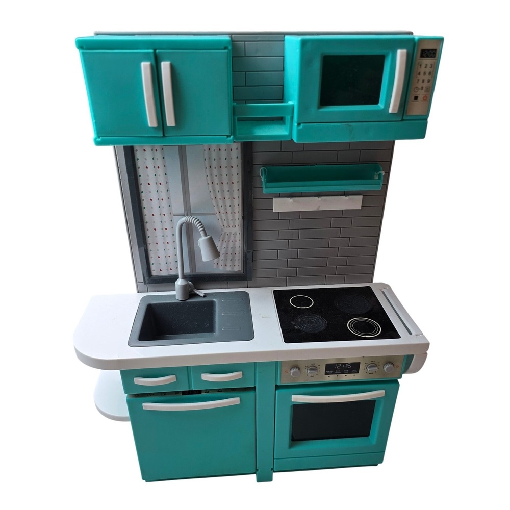 Our Generation Gourmet Kitchen Set Teal Grey for 18 inch Dolls Playset A4